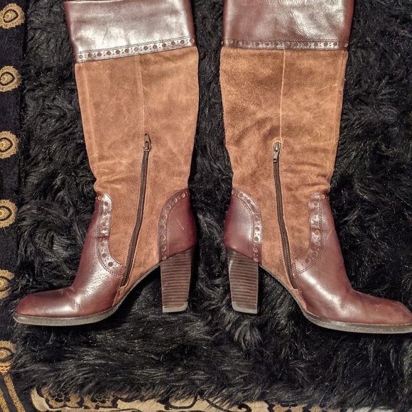 Franco Sarto Suede and Leather Boots - Picture 1 of 4